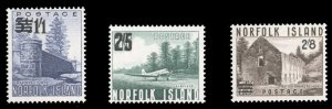 Norfolk Island #26-28 Cat$21.50, 1960 Surcharges, set of three, never hinged