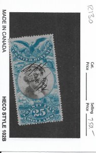 $25 2nd Issue Revenue Tax Stamp, Sc # R130, used. Nice Canx (55919)