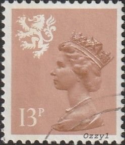 Great Britain Scotland #SMH21 1984 13p Brown  QEII Machin Head USED-VF-H.