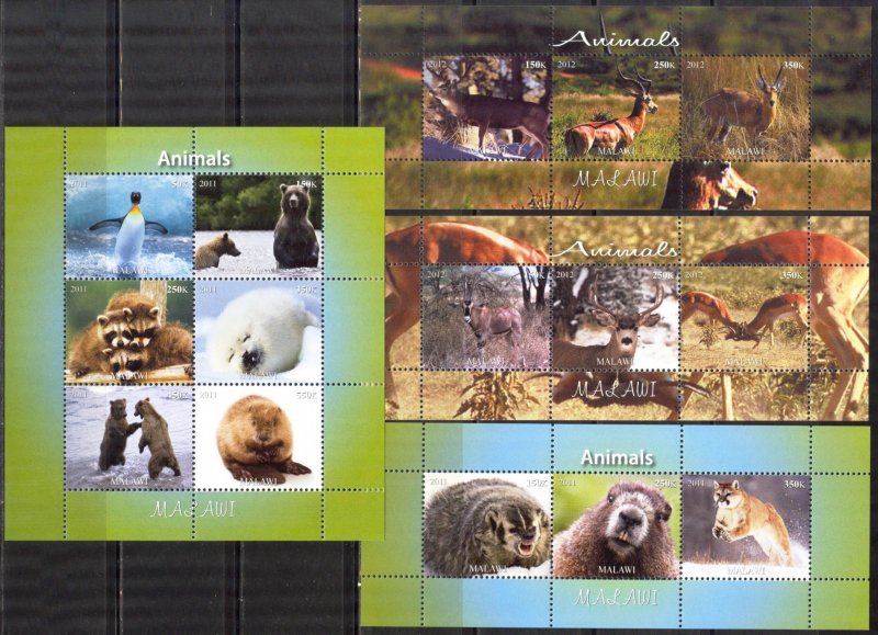 Malawi 2011 Deer's Beavers Bears Seals Penguin 4 sh. MNH Cinderella {s020}