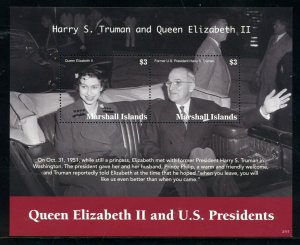 MARSHALL ISLANDS QUEEN ELIZABETH II & US PRESIDENTS HARRY TRUMAN SHEET  NH