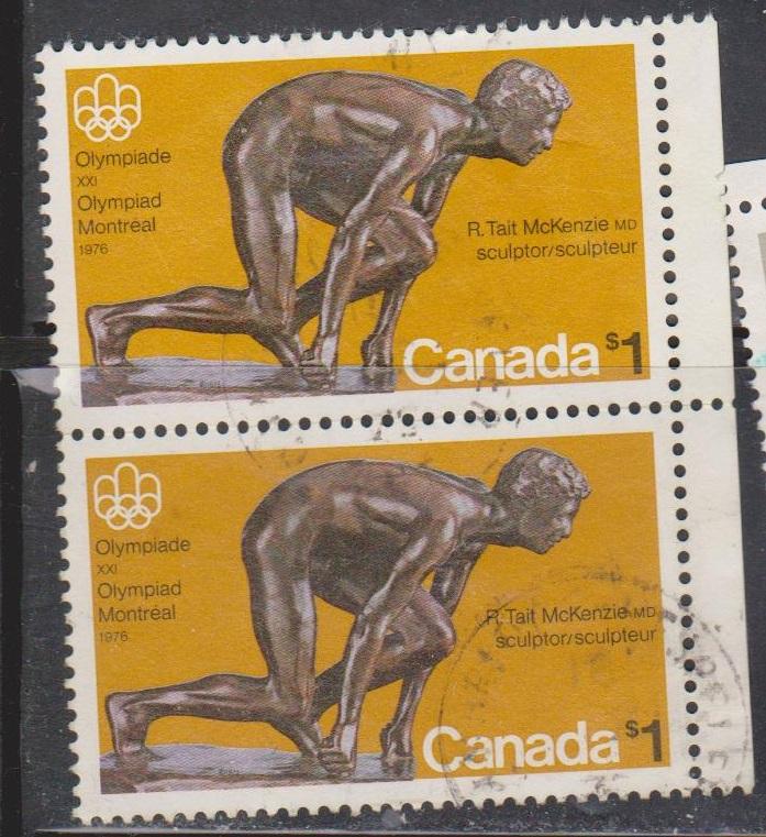 CANADA Scott # 656 Used Pair - The Sprinter Montreal Olympics