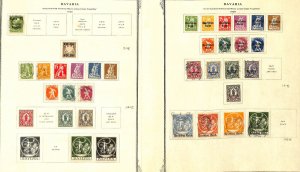 Bavaria - Germany Stamp Collection on 14 Scott Specialty Pages, 1849-1920 (BC)