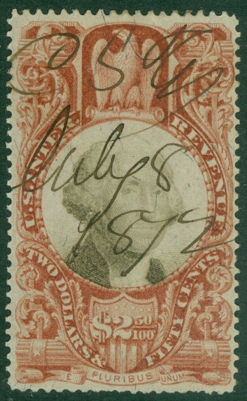 EDW1949SELL : USA 1871 Scott #R124 Very Fine, Used. Minor back faults. Cat $60.