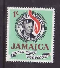 Jamaica-Sc#239- id6-unused NH set-Eleanor Roosevelt-1964-