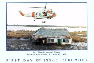 USPS First Day Ceremony Program C119 Helicopter Sikorsky Aviation Airmail FDOI