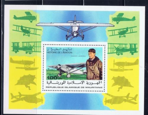 Mauritania 372 NH 1977 History of Aviation S/SSCV 2015 $6.00