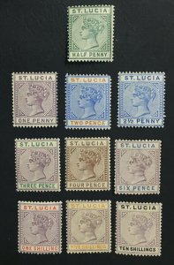 MOMEN: ST LUCIA SG #43-52 1891-8 MINT OG H £200 LOT #61585