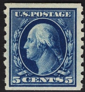 US #396 5c Blue Washington Coil MINT NH SCV $135