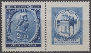 Bohemia & Moravia Scott #B8 MNH 1941 with label