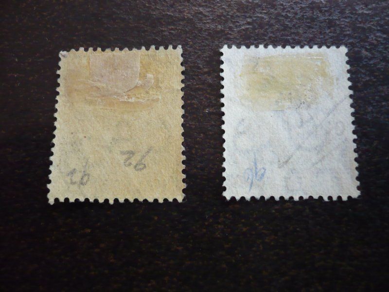 Stamps - Barbados - Scott# 92,96 - Used Part Set of 2 Stamps