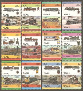 TUVALU Sc# 235 - 246 MNH FVF Set12 x Pair Railroad Leaders of World