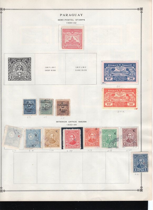 HS&C: Paraguay BoB Stamp Lot Approx Cat $135 Airmail,Semi-post , Interior Office