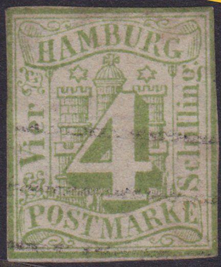 GERMANY HAMBURG - an old forgery of a classic stamp.........................4546