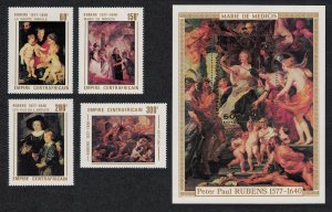 Central African Empire Rubens Paintings 4v+MS 1978 MNH SG#545-MS549