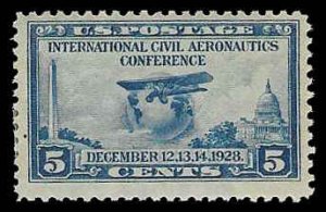 PCBstamps  US # 650 5c International Civil Aeronautics, MH, (7)