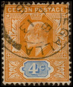 Ceylon 180 - Used - 4c Edward VII (wmk 3) (1904) (cv $2.10) +