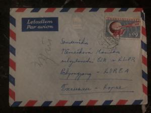 1960 Prague Czechoslovakia Airmail cover to Pyongyang North Korea DPR