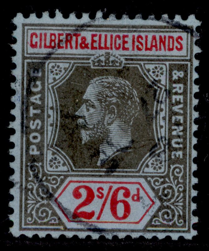 GILBERT AND ELLICE ISLANDS GV SG22, 2s 6d black & red/blue, VFU. Cat £32. CDS