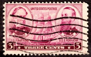 1937, US 3c, David G. Farragut and David D. Porter, Used, Sc 792