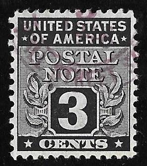 #PN3 3 cents SUPER Postal Note Stamp used Egraded VF-XF