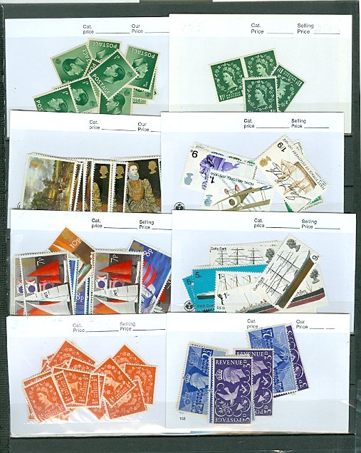 GREAT BRITAIN LOTS on 13 CARDS...SETS & MNH