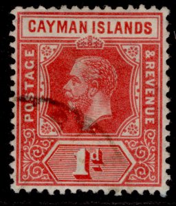 CAYMAN ISLANDS GV SG42, 1d red, FINE USED.