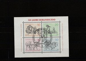 Germany  Scott#  9N275  Used  Souvenir Sheet  (1969 Berlin Zoo)