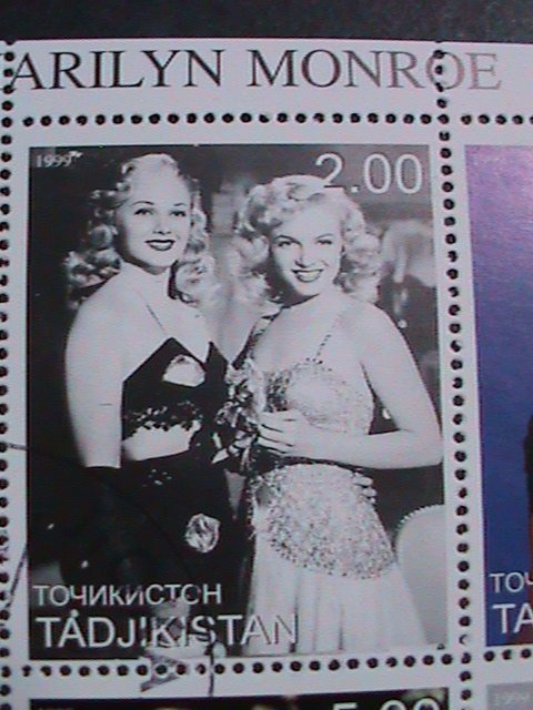 ​TAJIKISTAN 1999-BEAUTIFUL SEXY MOVIE STAR-MARILYN MONROE-CTO- SHEET VERY FINE