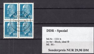 GERMANY DDR DEMOCRATIC REPUBLIC MICHEL 1331 b PERFECT CTO BLOCK PLEASE READ