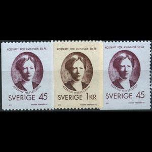 SWEDEN 1971 - Scott# 883-5 Women Suffrage Set of 3 LH