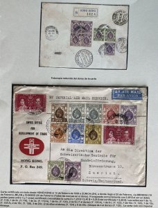 1938 Hong Kong Swiss Office For Development Airmail Cover To Switzerland