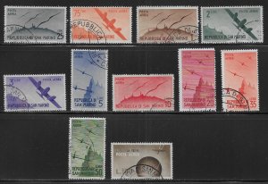 San Marino C41-C51 1946-47 Airmail set Used