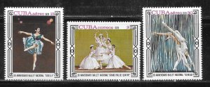 Cuba 2219, C309-C310 30th National Ballet set MNH