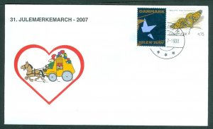 Denmark Cover. 2007.Mail Coach.Nykøb. M. “Christmas Seal Walk# 31.Sc#1389. # 02