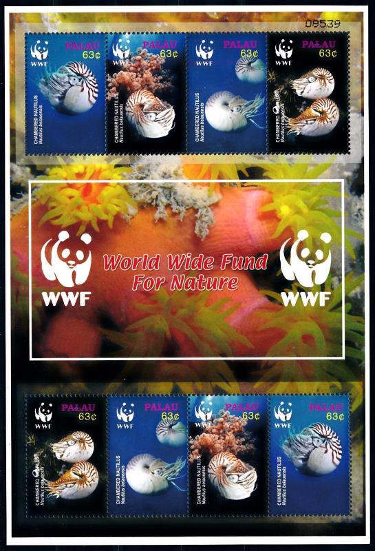 [66843] Palau 2006 Marine Life Nautilus WWF Sheet MNH