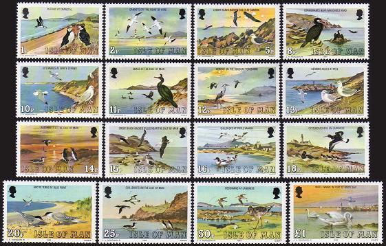 Isle of Man 224-239,MNH.Michel 220-235. Marine Birds,1983. Puffins,Gannets,Swans