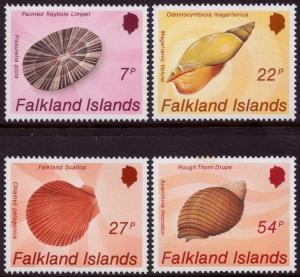 Falkland Islands 1986 Seashells Set of 4 SG 518-521 MNH Slight Toning on 54p