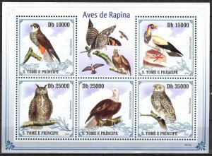 Sao Tome and Principe 2009 Birds Raptors Sheet MNH