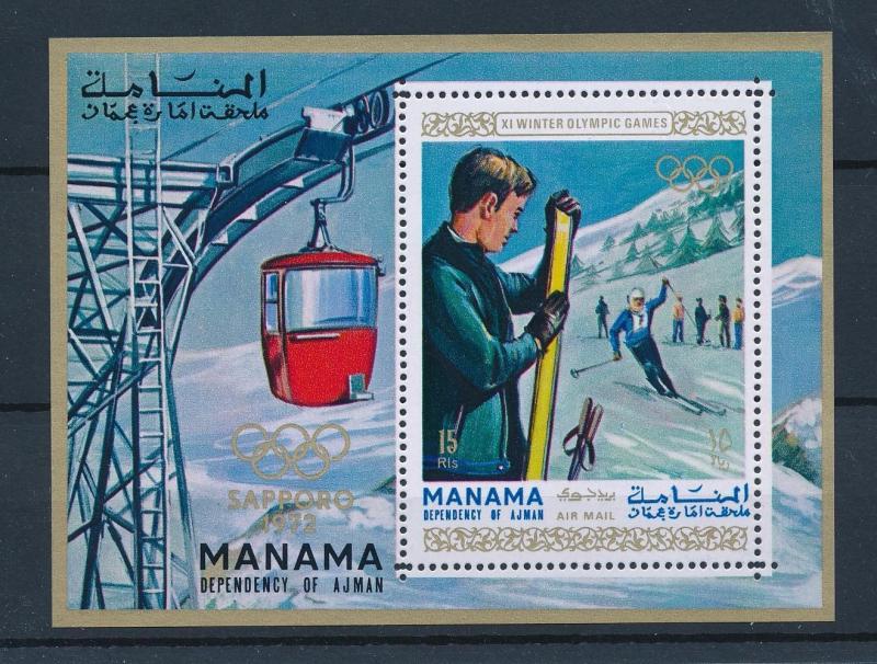 [43035] Manama Ajman 1970 Olympic Winter Games Sapporo Skiing MNH Sheet