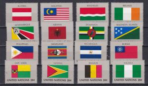 United Nations - New York # 374-389, 1982 Flag Issues, NH, 1/2 Cat.