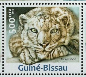 Snow Leopard Stamp Uncia Uncia Wild Animal S/S MNH #6536-6540