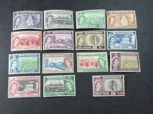 MONTSERRAT # 128-142-MINT/NEVER HINGED & MINT/HINGED---COMPLETE SET---1953-57