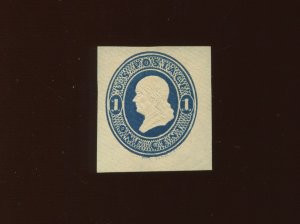 U110 Franklin Dark Blue on Cream Unused Cut Square with PF Cert (U110 PF A1)