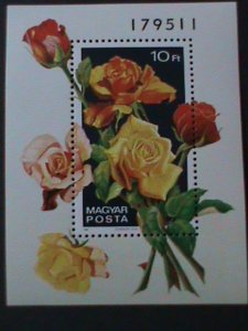 ​HUNGARY- -COLORFUL LOVELY OLD ROSES-MNH-S/S VERY FINE-LAST ONE HARD TO FIND