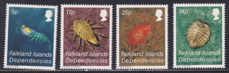 Falkland Islands # 1L76-79, Crustaceans, NH, 1/2 Cat.