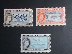 BAHAMAS STAMP-1954-  OLYMPIC GAMES- OVER PRINT-RARE-MNH STAMP SET VERY FINE