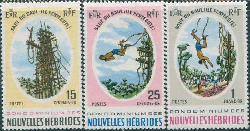 New Hebrides French 1969 SGF153-F155 Land Divers set MNH 