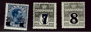 Denmark SC#77,  163, 181 Mint F-VF....Worth a Close Look!