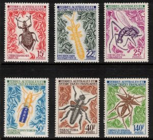 FRENCH ANTARCTIC 1972/73 Insects; Scott 46-51, Yvert 40-42, 49-51' MNH